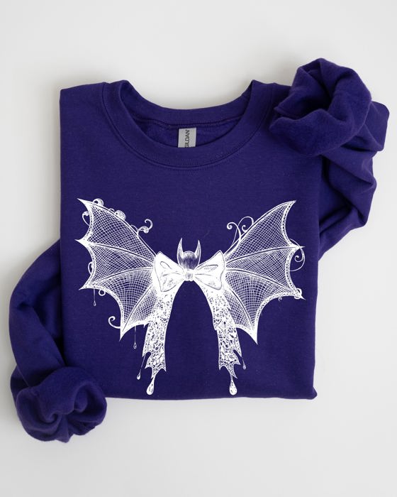 Halloween Bat Lace Gothic Spooky Witch Motif Fashion Statement For Midnight Lovers Sweatshirt