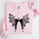 XXL Light Pink Halloween Bat Lace Gothic Spooky Witch Motif Fashion Statement For Midnight Lovers Sweatshirt