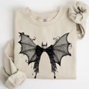 Medium Sand Halloween Bat Lace Gothic Spooky Witch Motif Fashion Statement For Midnight Lovers Sweatshirt