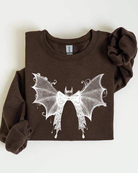 Halloween Bat Lace Gothic Spooky Witch Motif Fashion Statement For Midnight Lovers Sweatshirt