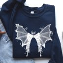 Small Navy Halloween Bat Lace Gothic Spooky Witch Motif Fashion Statement For Midnight Lovers Sweatshirt