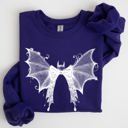 Medium Purple Halloween Bat Lace Gothic Spooky Witch Motif Fashion Statement For Midnight Lovers Sweatshirt