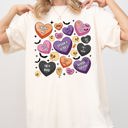  Halloween Candy Hearts Trick or Treat Haunted Spooky Witch Cute Comfort Colors Tee