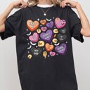 XL Black Halloween Candy Hearts Trick or Treat Haunted Spooky Witch Cute Comfort Colors Tee