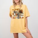 XXL Mustard Long Live Halloween Spooky Scene Witch Skeleton Ghost Haunted Night Moonlit Cemetery Vintage Vibe Comfort Colors Tee