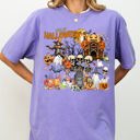XXXL Violet Purple Long Live Halloween Spooky Scene Witch Skeleton Ghost Haunted Night Moonlit Cemetery Vintage Vibe Comfort Colors Tee