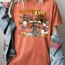 Small Yam Long Live Halloween Spooky Scene Witch Skeleton Ghost Haunted Night Moonlit Cemetery Vintage Vibe Comfort Colors Tee