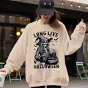 XXL Sand Long Live Halloween Witch Skeleton Bats Spooky Zombie Vintage Edition Sweatshirt