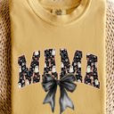  Mama Halloween Bow Ribbon Goth Spooky Witch Varsity Collegiate Comfort Colors Tee