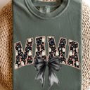  Mama Halloween Bow Ribbon Goth Spooky Witch Varsity Collegiate Comfort Colors Tee