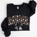 XXL Black Mama Halloween Bow Ribbon Goth Spooky Witch Varsity Collegiate Graphic Sweatshirt