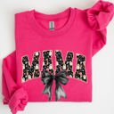 XXL Heliconia Bright Pink Mama Halloween Bow Ribbon Goth Spooky Witch Varsity Collegiate Graphic Sweatshirt
