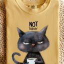 Medium Mustard Not Today Cat Grumpy Coffee Meme Morning Mood For Slow Mornings Comfort Colors Tee