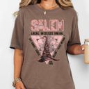 Large Espresso Brown Salem Witches Union 1692 Halloween Sky Above Earth Below Peace Within Local Witch Union Comfort Colors Tee