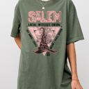 Large Moss Dark Green Salem Witches Union 1692 Halloween Sky Above Earth Below Peace Within Local Witch Union Comfort Colors Tee