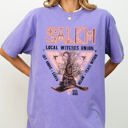 XL Violet Purple Salem Witches Union 1692 Halloween Sky Above Earth Below Peace Within Local Witch Union Comfort Colors Tee