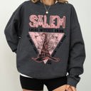 Medium Dark Gray Heather Salem Witches Union 1692 Halloween Sky Above Earth Below Peace Within Local Witch Union Sweatshirt