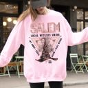 XXL Light Pink Salem Witches Union 1692 Halloween Sky Above Earth Below Peace Within Local Witch Union Sweatshirt