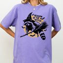  Season Of The Witch Cute Raccoon Halloween Meme Bats Moon Spooky Comfort Colors Tee