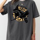 Medium Pepper Dark Gray Season Of The Witch Cute Raccoon Halloween Meme Bats Moon Spooky Comfort Colors Tee