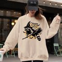XXL Sand Season Of The Witch Raccoon Halloween Meme Bats Moon Spooky Midnight Graphic Sweatshirt
