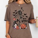 Medium Espresso Brown Stay Spooky Skeleton Dancing Halloween Jack-O-Lantern Edition Comfort Colors Tee