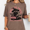 Small Espresso Brown Trick Or Trash Feral Halloween Raccoon Trick Or Treat Witch Meme Edition Collection Comfort Colors Tee