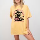 Medium Mustard Trick Or Trash Feral Halloween Raccoon Trick Or Treat Witch Meme Edition Collection Comfort Colors Tee