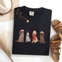 XXXL Black Adorable Christmas Dogs, Reindeer, Santa, Retro Xmas Holiday Scene Comfort Colors Tee