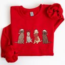 Medium Red Adorable Christmas Dogs, Reindeer, Santa, Retro Xmas Festive Holiday Vibes Sweatshirt