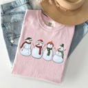 Small Blossom Light Pink Adorable Snowman Christmas Santa Xmas Winter Wonderland Edition Comfort Colors Tee