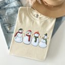 Small Ivory Cream Adorable Snowman Christmas Santa Xmas Winter Wonderland Edition Comfort Colors Tee