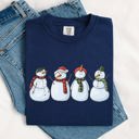 Medium Navy Adorable Snowman Christmas Santa Xmas Winter Wonderland Edition Comfort Colors Tee