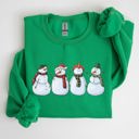 XXL Irish Bright Green Adorable Snowman Christmas Winter Santa Xmas Holiday Cheer Cozy Seasonal Sweatshirt