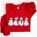 XXL Red Adorable Snowman Christmas Winter Santa Xmas Holiday Cheer Cozy Seasonal Sweatshirt