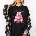 XL Black All Booked For Christmas Coquette Reading Teacher Winter Santa Xmas Comfort Colors Tee