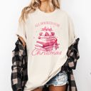 XL Ivory Cream All Booked For Christmas Coquette Reading Teacher Winter Santa Xmas Comfort Colors Tee