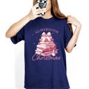 XXXL Navy All Booked For Christmas Coquette Reading Teacher Winter Santa Xmas Comfort Colors Tee