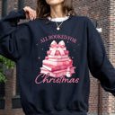  All Booked For Christmas Coquette Reading Teacher Winter Santa Xmas Holiday Sweatshirt