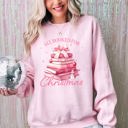  All Booked For Christmas Coquette Reading Teacher Winter Santa Xmas Holiday Sweatshirt