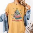 XXXL Mustard All Booked For Christmas Reading Teacher Winter Santa Xmas Holiday Edition Comfort Colors Tee