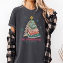 XL Pepper Dark Gray All Booked For Christmas Reading Teacher Winter Santa Xmas Holiday Edition Comfort Colors Tee
