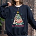  All Booked For Christmas Reading Teacher Winter Santa Xmas Festive Cozy Sweatshirt