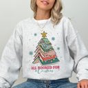 Small Ash Light Gray All Booked For Christmas Reading Teacher Winter Santa Xmas Festive Cozy Sweatshirt
