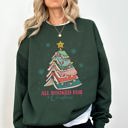 XXXL Forest Green All Booked For Christmas Reading Teacher Winter Santa Xmas Festive Cozy Sweatshirt