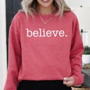  Believe Classic Minimalist Christmas Winter Snow Santa Xmas Cozy Festive Holidays Sweatshirt