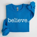  Believe Classic Minimalist Christmas Winter Snow Santa Xmas Cozy Festive Holidays Sweatshirt