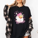 Large Black Believe Santa Snowflakes Christmas Winter Holiday Joy And Peace Cozy Vintage Inspired Comfort Colors Tee