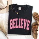 XXXL Black Believe Varsity Collegiate Christmas Santa Winter Xmas Classic Comfort Colors Tee