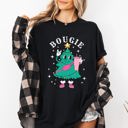 Small Black Bougie Christmas Tree Santa Winter Snow Xmas Holiday Ornament Illustration Comfort Colors Tee